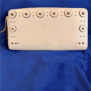 Kate Spade Cream Textured Leather Studded Wallet